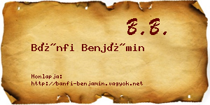 Bánfi Benjámin névjegykártya